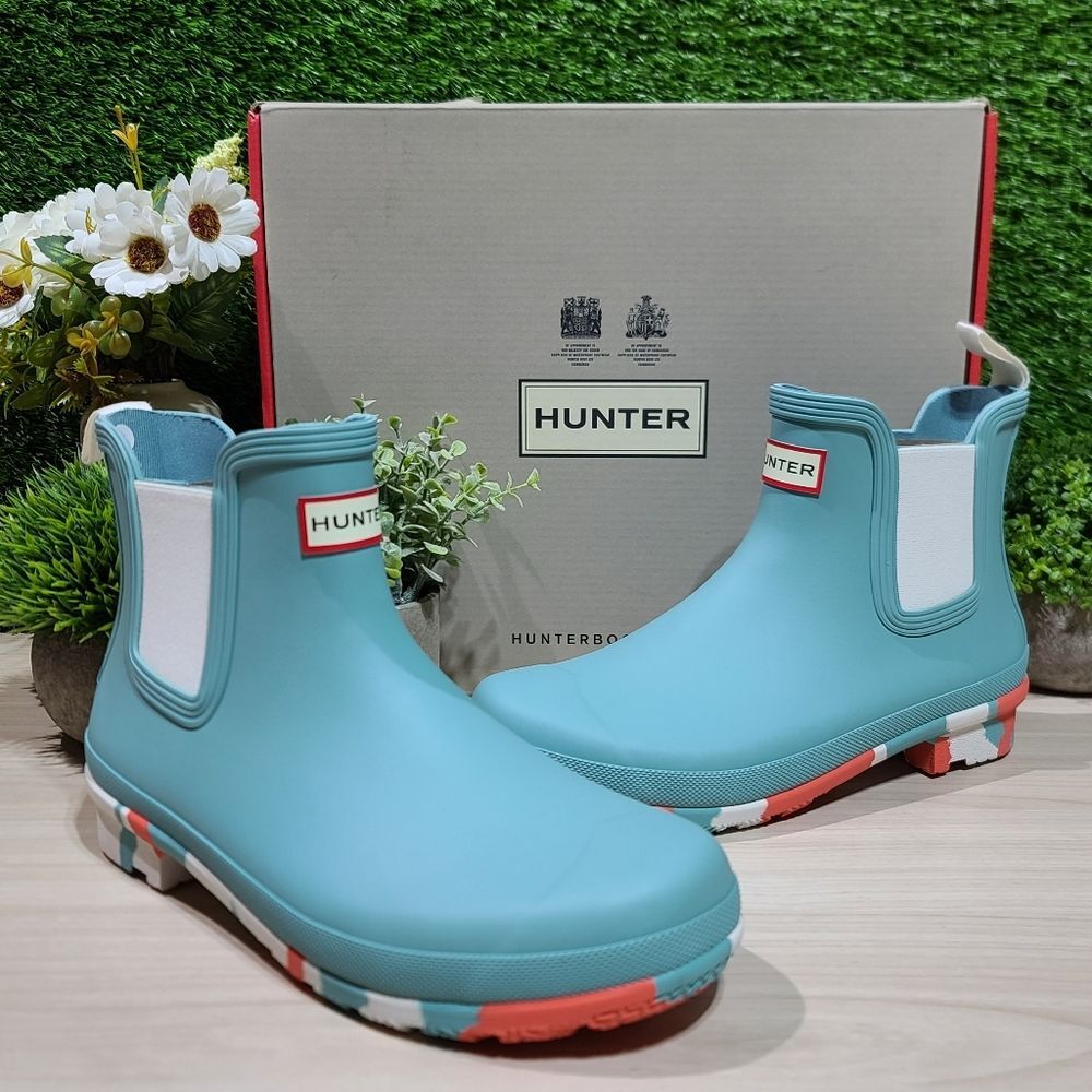 Hunter Women's Original Chelsea Color Splash Boot / Birdseye blue, US 8 NEW